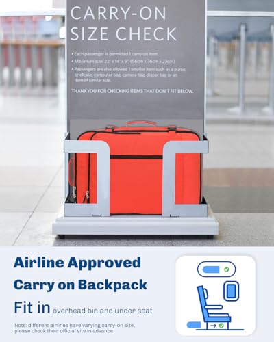 Hynes Eagle 38L Flight Approved Backpack Carry On Travel Bag for Men Women - color: Orange