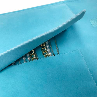 UnionPlus Travel Necklaces Roll Organizer Anti-Tangle River Blue - color: River Blue, size: Medium