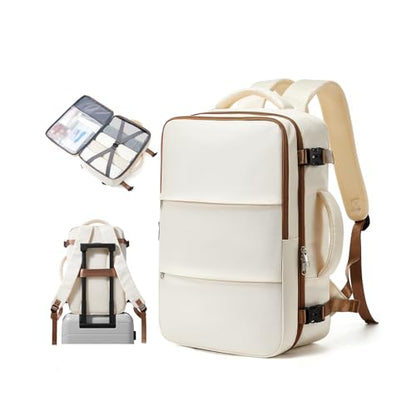 suradar Travel Backpack Carry On Backpack Flight Approved - color: Z2-beige Brown