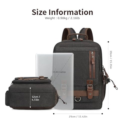 mygreen Canvas Cross Body Messenger Bag Shoulder Sling Backpack Travel Rucksack - color: Coffee Xl-convertible