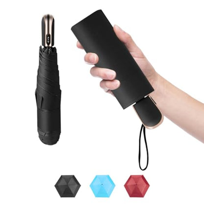 Goothdurs Mini Travel Compact Automatic Umbrella Small Lightweight Folding Rain Windproof Auto Open/Close Purse Umbrellas for Women Men