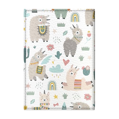 Passport Cover for Kids, Women and Men, Cute Travel Passport Holder (Cactus Lama Pattern) - color: 23. Cactus Lama Pattern