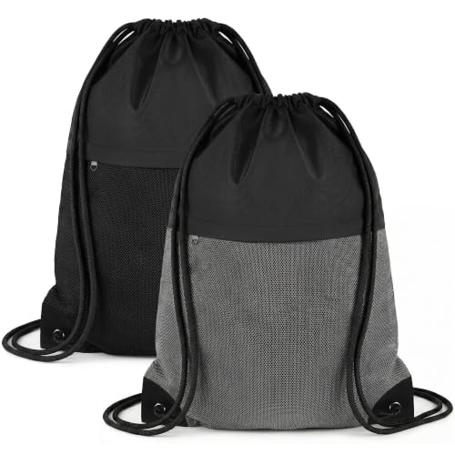 TILYMOL Drawstring Backpack for Sports - Small Gym Bag for Men & Women 2Pcs - color: 2 Pack-black Gray