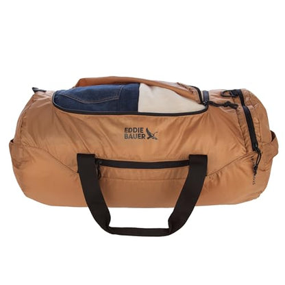 Eddie Bauer Stowaway Packable Duffel Bag| Travel | Foldable | Lightweight | Durable | Ripstop Polyester | 23" Length | 45L Capacity - Tobacco - color: Tobacco