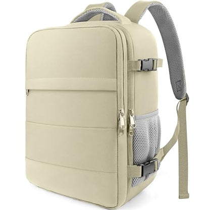 HOTOR Travel Backpack Flight Approved Bag Men Women, Medium Beige - color: Beige, size: Medium