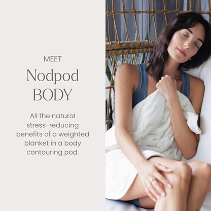 nodpod Body 6.5lb Patented Compact Weighted Blanket - color: Bone