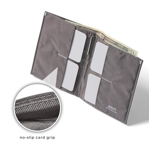Allett Original Wallet, RFID Blocking Slim (Nylon, Charcoal Grey) - color: 02-Charcoal Grey