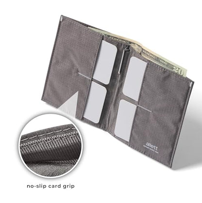 Allett Original Wallet, RFID Blocking Slim (Nylon, Charcoal Grey) - color: 02-Charcoal Grey