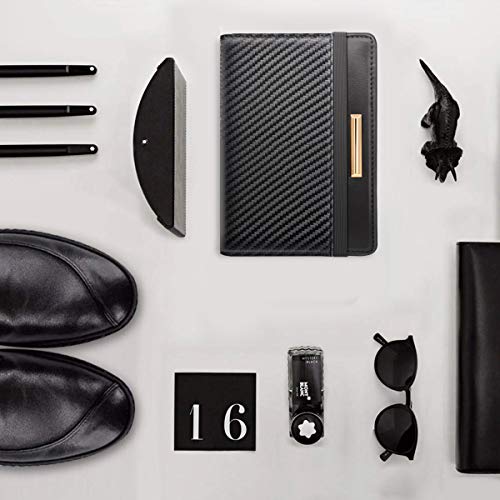 Coco Rossi Passport Holder for Travel Men Slim RFID Passport Cover Wallet - color: Carbon Fibre