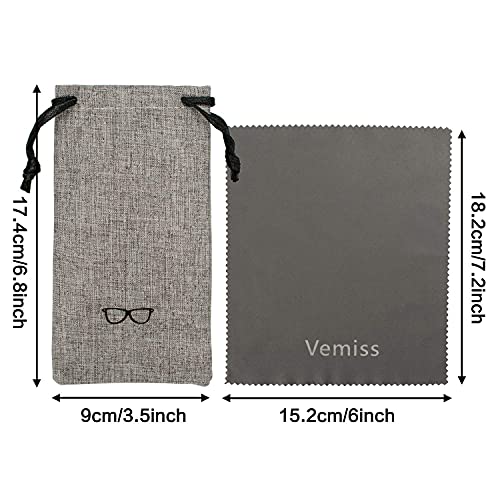 Vemiss Hard Shell Sunglasses Case, Large Linen Fabric Protective Glasses Case for Men Women - color: Grey 2, size: Sunglass Case