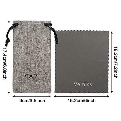 Vemiss Hard Shell Sunglasses Case, Large Linen Fabric Protective Glasses Case for Men Women - color: Grey 2, size: Sunglass Case
