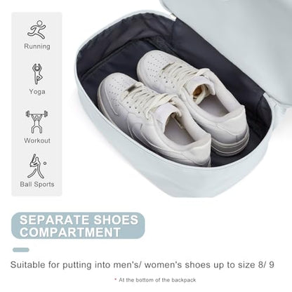 coofay Gym Backpack For Women, Gym Bag with Shoe Compartment - color: A-light Blue, size: Small