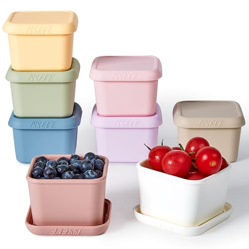 ISSEVE 8Pack 6oz Silicone Snack Containers for Kids with Lids, Reusable - size: 6oz-8pack