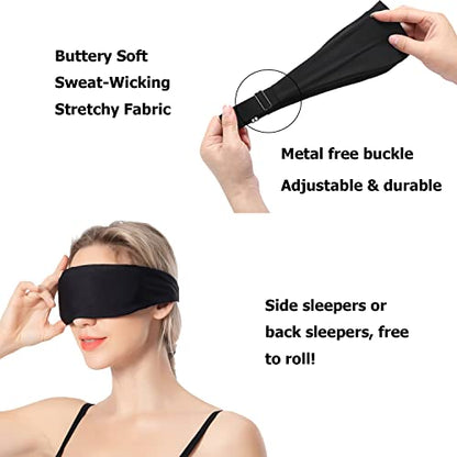 ALASKA BEAR Sleep Mask for Men and Women, Machine Washable Eye Mask for Sleeping Side/Back/Stomach 100% Blackout, Headband Design (I Love Sleep) - color: I Love Sleep