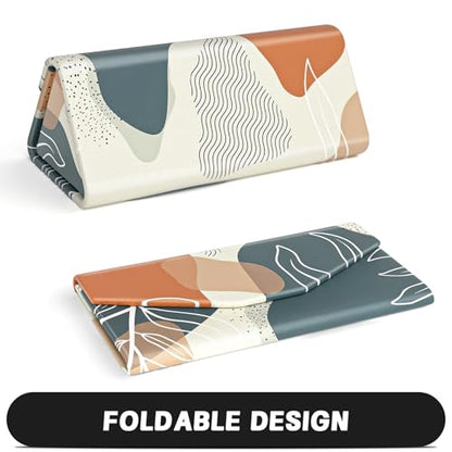 Sunglasses Case, Foldable Glasses Case, Magnetic Hard Shell Folding Holder - color: Boho Leaf, style: 2 Pcs