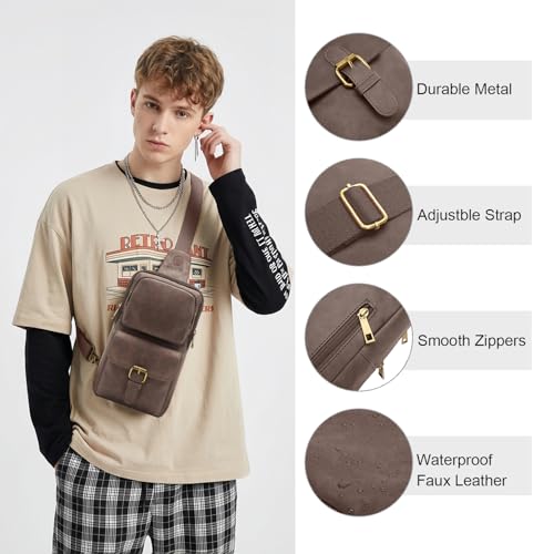 Sling Bag for Men and Women, Coffee - color: Coffee