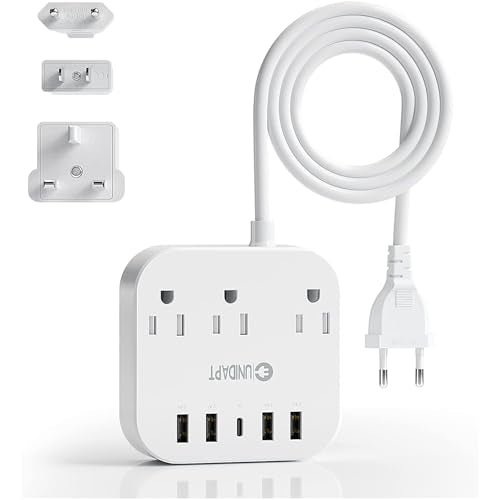Unidapt Cruise Approved Power Strip, Non Surge, US to Europe Plug Adapter