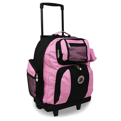 World Traveler Transworld 22-Inch Carry-On Rolling Backpack - Pink - color: Pink