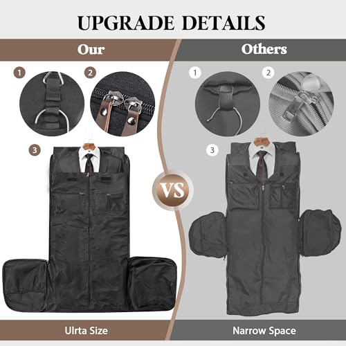 Wildroad Garment Bags for Travel - Canvas Duffle Bag with Shoe Compartment - color: Black 01, size: Large-50L Duffle Bag