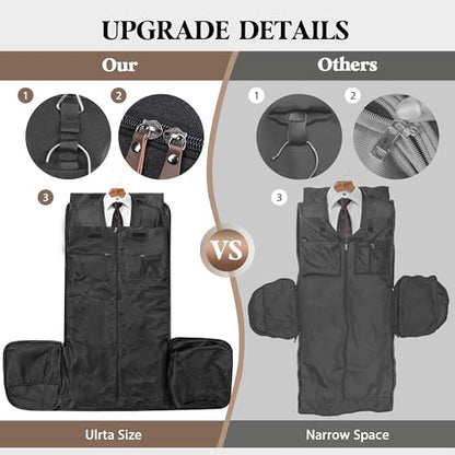 Wildroad Garment Bags for Travel - Canvas Duffle Bag with Shoe Compartment - color: Black 01, size: Large-50L Duffle Bag
