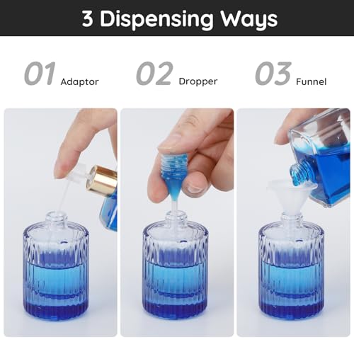 Segbeauty 1oz Glass Travel Cologne Sprayer, Blue Perfume Spray Bottles Refillable, 4pcs 30ml Empty Perfume Bottle for Women, Large Cosmetic Cologne Atomizer Spray Bottle Atomizer Sprayer for Men - color: Gradient Blue, style: 1oz/30ml Set