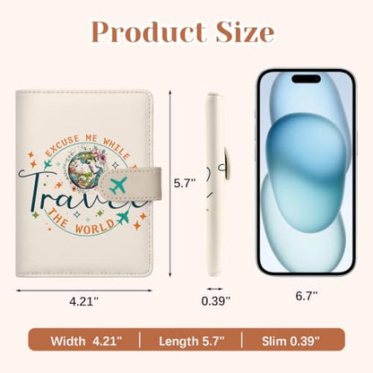 Travel Passport Holder for Travel Essentials, RFID Blocking Wallet Case - color: Travel