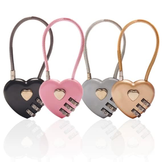 4 Pcs Heart Padlock Small Heart Lock with Key for Jewelry Box Diary Book
