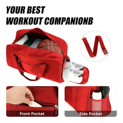 Searock 45L Gym Bag for Men & Women with Shoe Compartment - color: Red, size: 21 x 10 x 13″ (Medium)