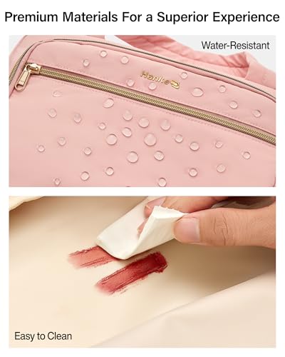 Hanke Hanging Travel Toiletry Bag for Women Portable Makeup Bag - color: Pink