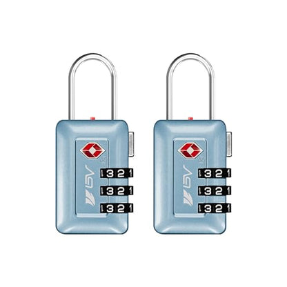 BV TSA Accepted Luggage Travel Lock, Set-Your-Own Combination Lock for School Gym Locker, Luggage Suitcase Baggage Locks, Filing Cabinets, Toolbox, Case (Arctic Blue, 2 Pack) - color: Arctic Blue