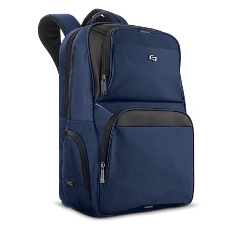 Solo New York Ambition Backpack – Stylish 17.3" Laptop Backpack with Tablet Pocket, Organizer Section, Padded Back & Straps – Perfect for Professionals & Travel (Navy) - color: Navy