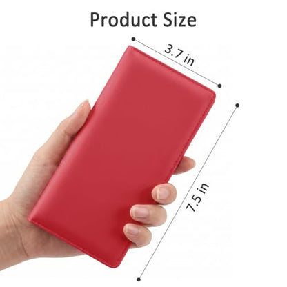 Tipmile Slim Wallet for Women, RFID Blocking Credit Card Holder - color: Red