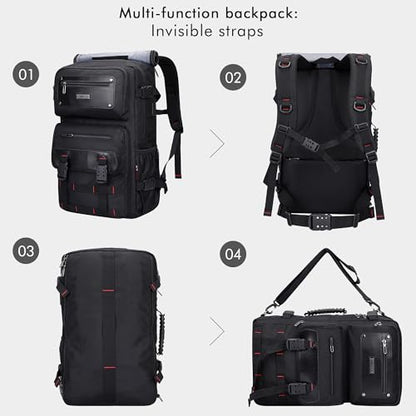 WITZMAN Travel Backpack for Men Duffle Bags Fits 17 Inch Laptop - color: Black