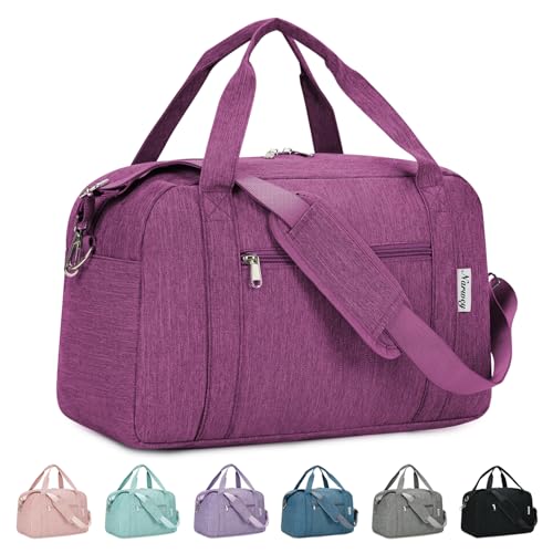 Narwey Carry on Duffle Bag Underseat for Airplane, Personal Item Travel Bag - color: Dark Purple, size: Small without laptop compartment
