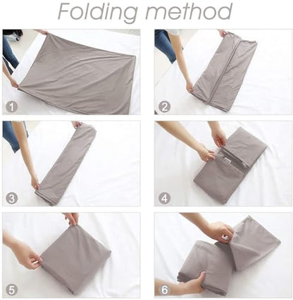 Sleeping Bag Liner, Camping Travel Home Bed Sheet Compact Sacks - color: Khaki, size: 45.3 * 82.7"