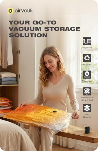 AirVault Vacuum Storage Bags for Travel & Home - Space Saver Compression Packing Bags Set for Clothes, Blankets & Seasonal Storage (10 Large) - style: 10-Pack | Large