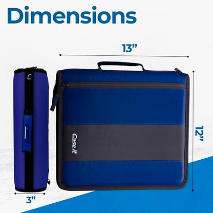 Case-it School Zipper Binder | 2" O-Rings | 350-Sheet | D-251 Midnight Blue - color: C Midnight Blue, size: 1 Pack