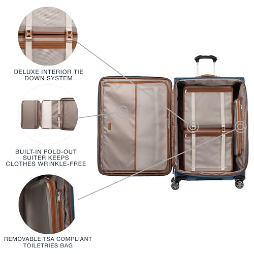 Travelpro Platinum Elite Checked Luggage Spinner, Coastal, 29-Inch - color: Coastal Blue, size: Checked-Large 29-Inch
