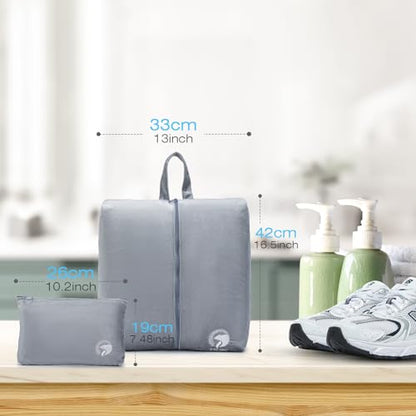 40x30x20 cm Travel Bag Foldable,Lightweight Gym Bags for Women Men,16x12x8 inch Personal Item Bag for Airlines, 25L Waterproof Travel Duffel Bags for Carry on Weekender Overnight Hospital Gray