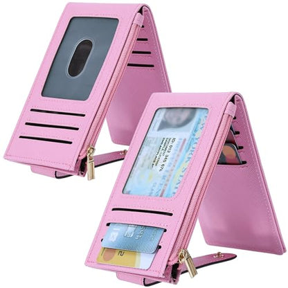 Chelmon Women's RFID Slim Card Holder Wallet - color: Pink