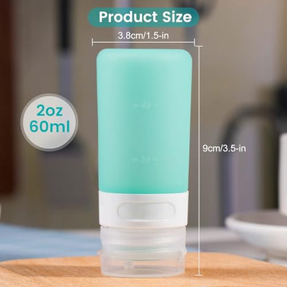 MICEBAY 2 oz Condiment Squeeze Bottles, Leakproof Salad Dressing Container - color: Mint, size: 2 OZ
