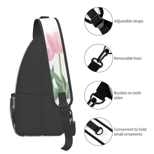 SUPLUCHOM Sling Bag Tulip Flower Hiking Daypack Crossbody Shoulder Backpack Travel Chest Pack for Men Women - color: B0157