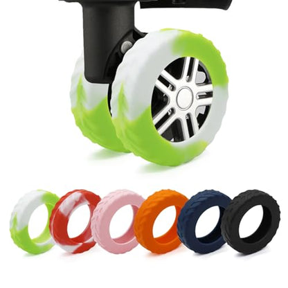 Luggage Wheel Covers Anti Dust & Scratch, For 2-2.4" wheels, Gradient Green - color: Gradient Green