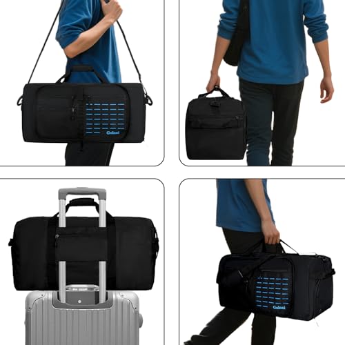 Goloni 120L Foldable Duffle Bag for Travel, Large Durable Travel Duffel Bag - color: Black, size: 120L