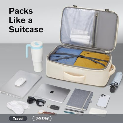 Exquisite Travel Laptop Backpack, Flight Approved Size Carry on Bag (25L) - color: Beige, size: L (7x11x16.8")