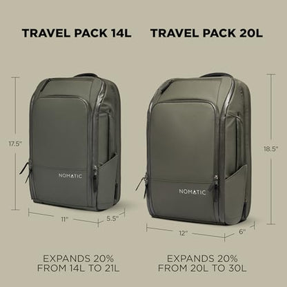 NOMATIC 20L Travel Pack - Travel Backpack For Men and Women - Olive - color: Olive, size: 20L
