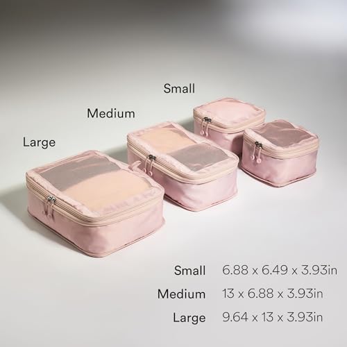 Antler Compression Packing Cubes, Set of 4, Moorland Pink - color: Moorland Pink