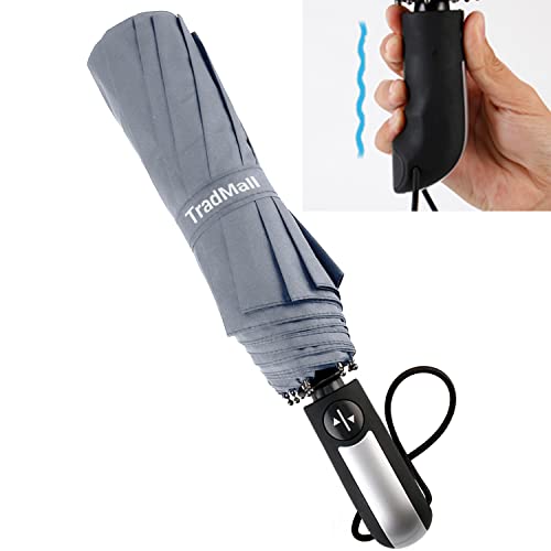 TradMall Travel Umbrella Windproof 56 Inches Canopy, Gray - color: Gray, size: 56 Inches
