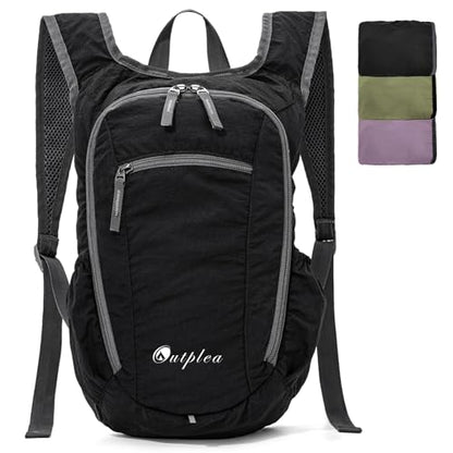 Small Foldable Hiking Backpack for Women Men, 15L Ultralight Collapsible Daypack for Traveling Outdoor Daily, Black - color: Black