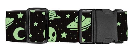 Luggage Straps for Suitcases Travel Belt Accessories, Cute Suitcase Strap, Adjustable Luggage Belt Strap, Heavy Duty with Quick-Release Buckle Luggage Strap Cute Green Aliens - color: Cute Green Aliens